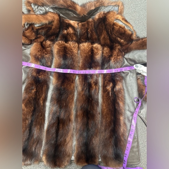 Genuine Mink & Leather Vintage Car Coat - Picture 6 of 9